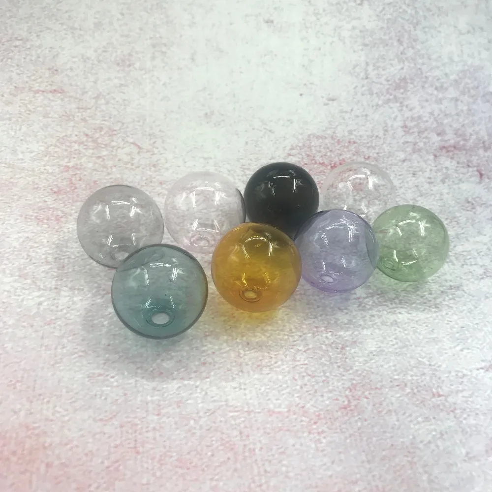 5pcs/lot 25mm mix color hollow glass ball with hole round bubble vial pendant globe orbs bottle findings beads | Дом и сад