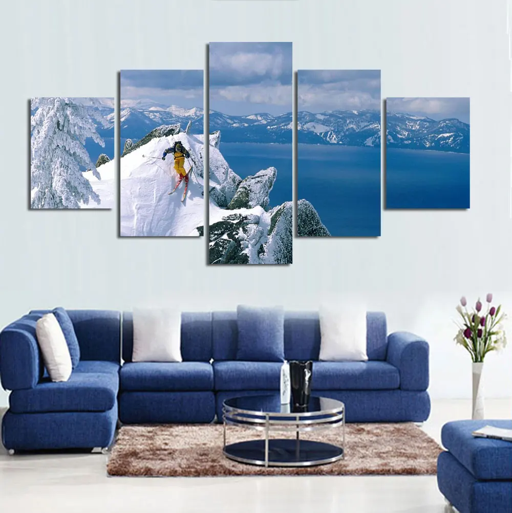 5 шт./компл. зимние спортивные лыжи шелковые домашние декоративное живописное