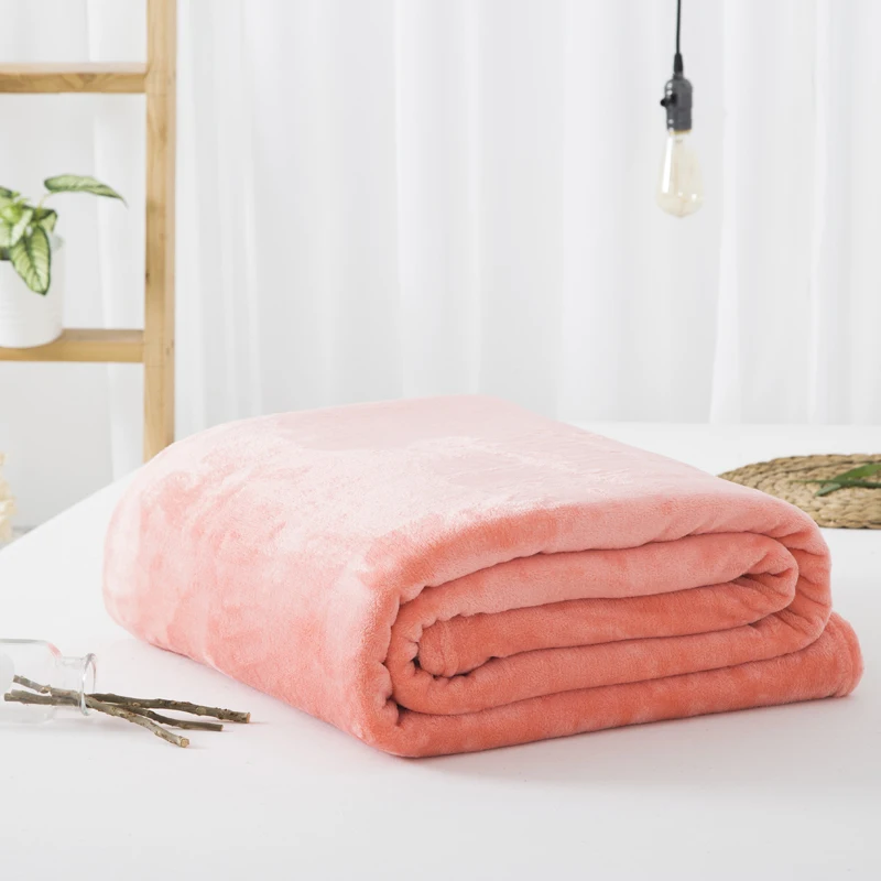 Однотонное Фланелевое фланелевое одеяло кораллового флиса для детей взрослых