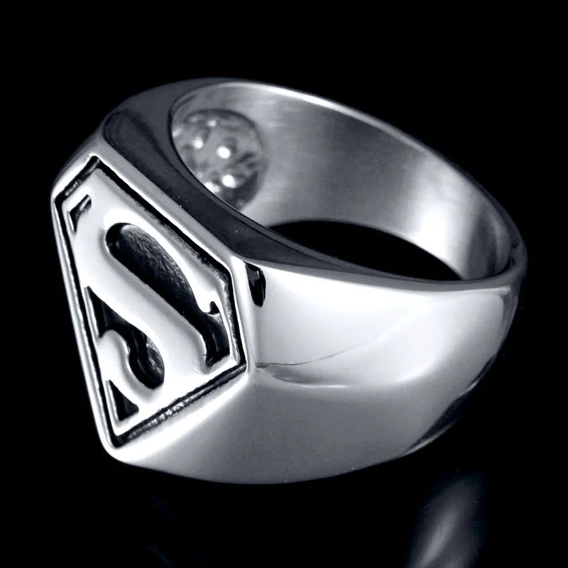 Высокое качество Панк Супермен Супер мощное кольцо миди из нержавеющей стали Signet