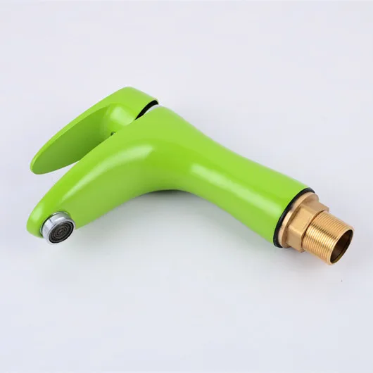 Зеленый смеситель для раковины в ванную комнату из качественной латуни с