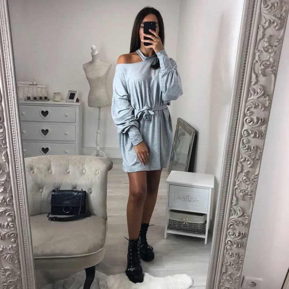 Женское платье туника с длинным рукавом Размеры S ~ XL|Женские платья| |