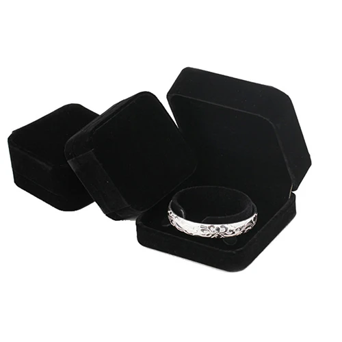 Черный Бархатный Чехол для ювелирных изделий кольца часов ожерелья браслета