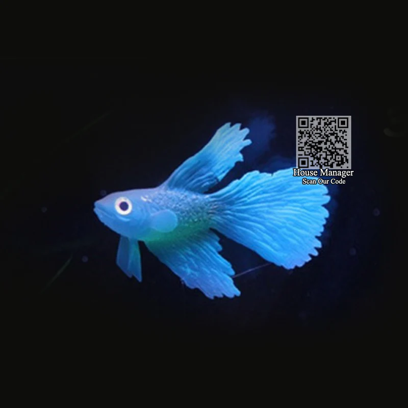 Blue Rumble Fish Флуоресцентные искусственные рыбки игрушки, клоун рыбок грохот рыбки Золотая рыбка модель игрушки с присоской присоска играть с аквариумом - Цвет: Blue Rumble Fish