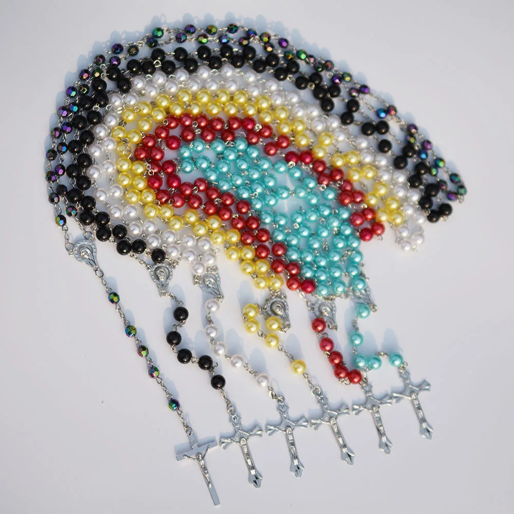 12 шт./лот искусственный жемчуг крест Распятие Христианский Религиозный ислам