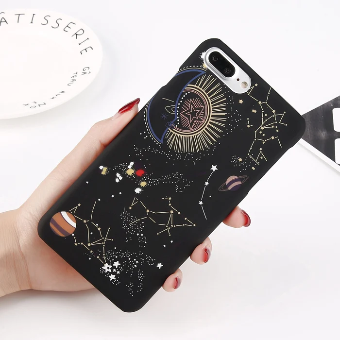 IPWSOO чехол для телефона со звездами для iPhone 6 6s 7 8 Plus X XS MAX XR космическая планета Созвездие узор Жесткий ПК для iPhone 7 чехол для телефона - Цвет: T2
