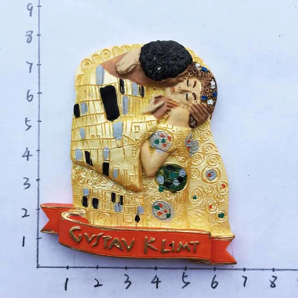 1pcs Europe Austria Vienna Painter Gustav Klimt Kiss Tourist Souvenir Fridge Magent Refrigerator Stickers Home Decor|Магниты на