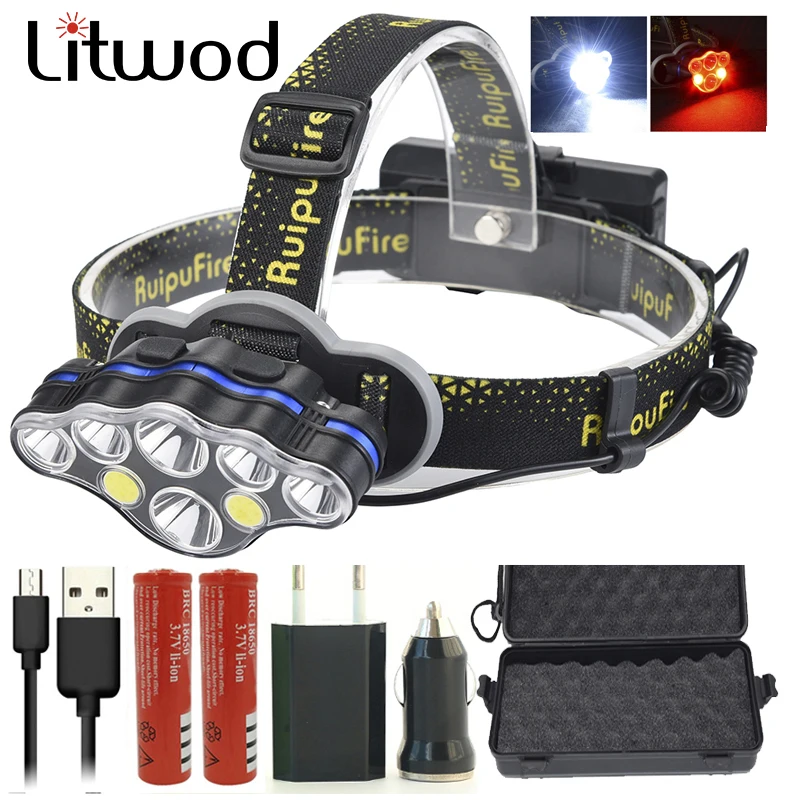 Z20Litwod KC08 8 светодиодов супер яркий светодиодный налобный светильник высокой