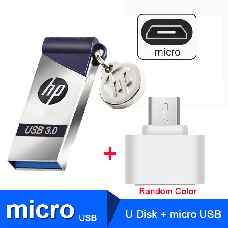 x715w plus OTG hp USB флеш-накопитель 16 ГБ 32 ГБ 64 Гб металл x715w USB3.0 Флешка карта памяти плюс OTG DJ Флешка usb 64 ГБ - Цвет: x715w plus OTG