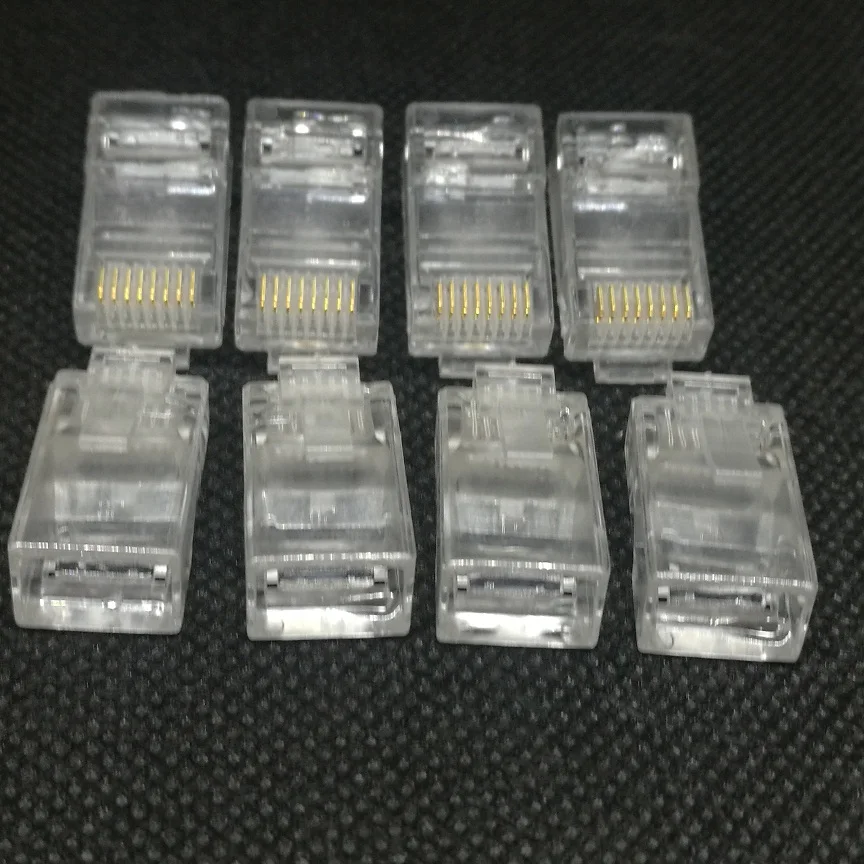 50шт/лот RJ45 8P8C Crystal Heads 8pin Ethernet -кабели модуль сетевой разъем сети