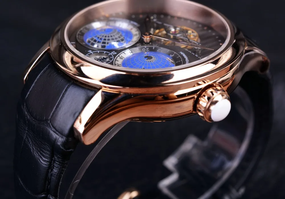Forsining Earth Real Tourbillion многомерные Дизайнерские мужские часы Топ бренд Роскошные модные повседневные автоматические часы