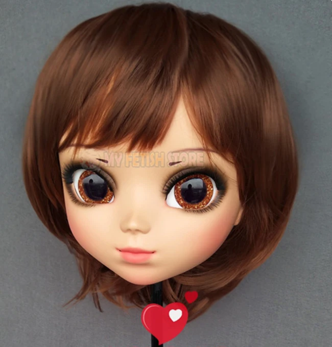 (P-05) Женская милая девочка каучуковые полуголовы Kigurumi BJD Eyes Crossdress Косплей