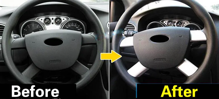 Рулевое колесо Панель значок вставить отделка евро декоративный 4 шт. для Ford Focus Mk2 2005 2006 2007 2008 2009 2010 2011