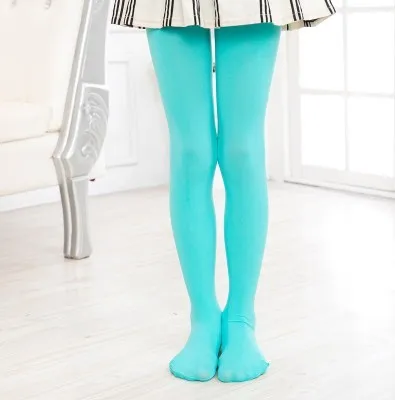 Sky Blue Новые модные однотонные колготки для девочек Детские эластичные колготки Детские балетные трико детские бархатные колготки ярких цветов - Цвет: Sky Blue