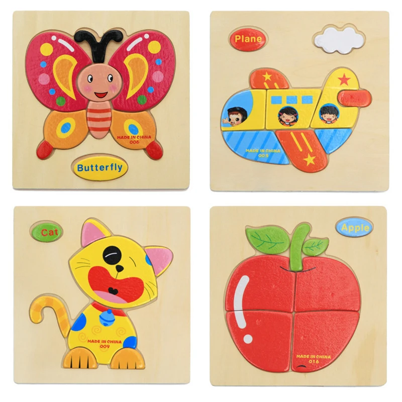 1 шт. Мультяшные Пазлы деревянные детские игрушки для детей развивающие 16