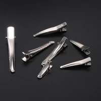 20 50pcslot 25304045mm metal single prong alligator hair clip base for diy hairpins jewelry making findings accessories
