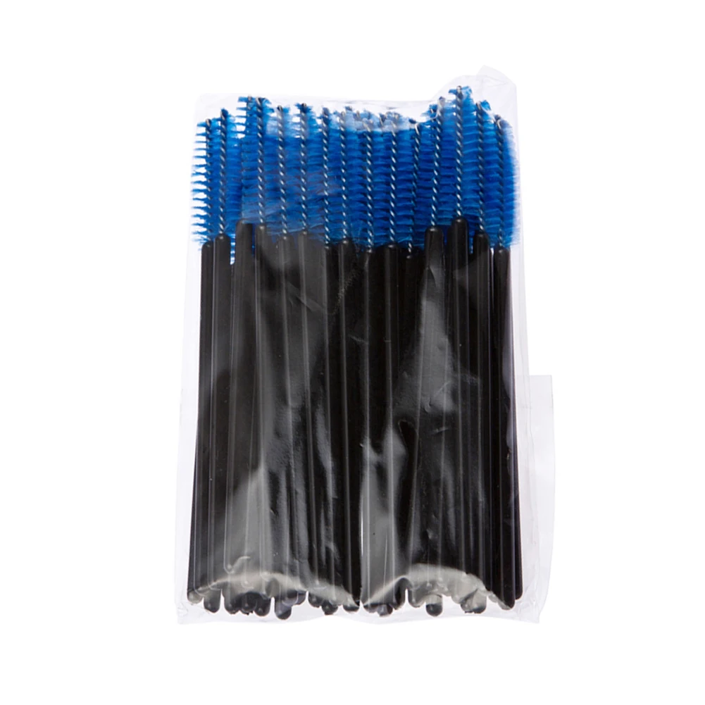 50pcs black blue 50 шт./упак. одноразовые микрометрические щетка для ресниц тушь для ресниц палочки для щетка-расческа для ресниц мотальные набор инструментов для макияжа - Handle Color: 50pcs black blue