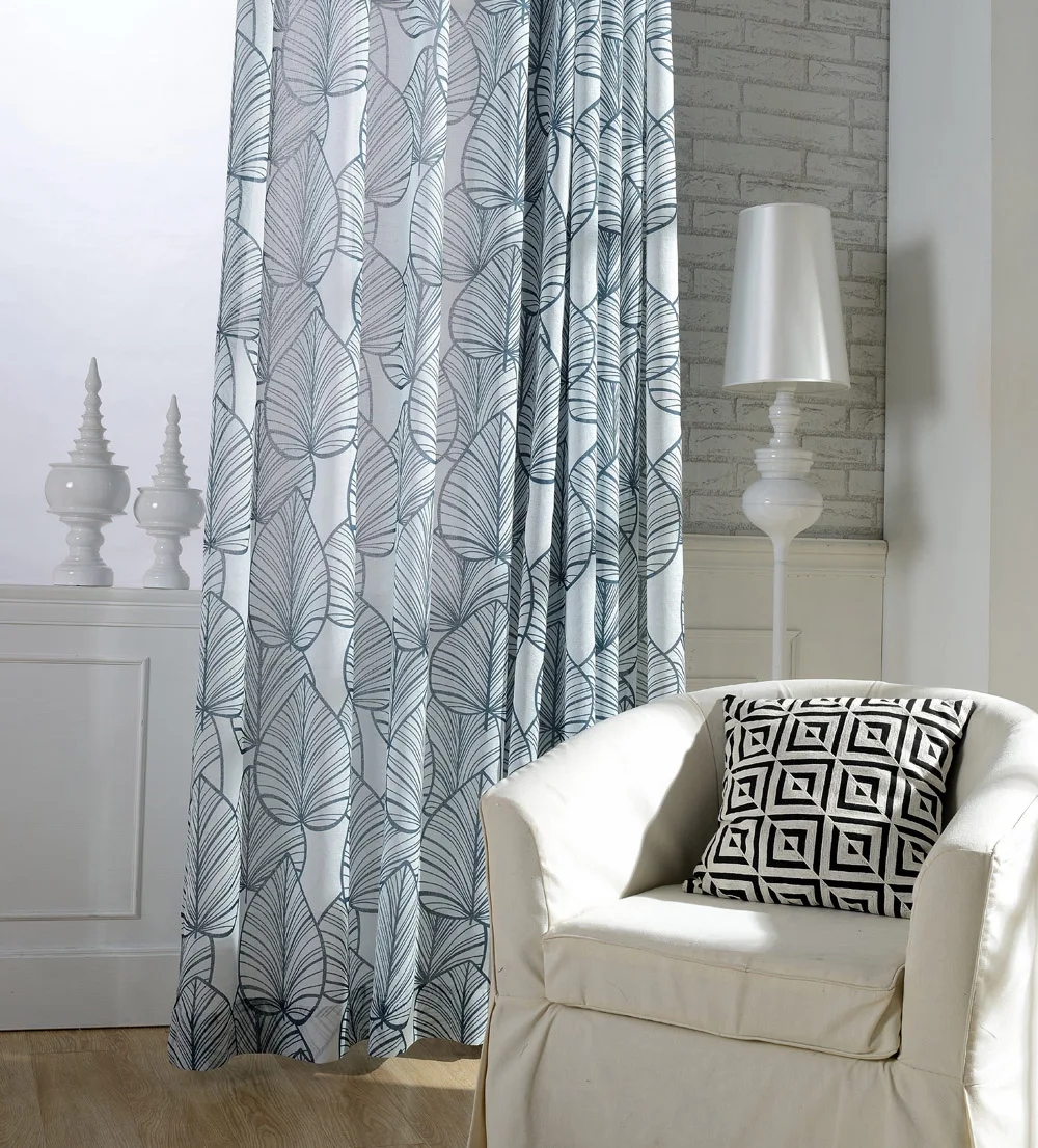 P.O.F сезон печатных оставляет шторы для гостиной лечение окно sheer home decor тюль