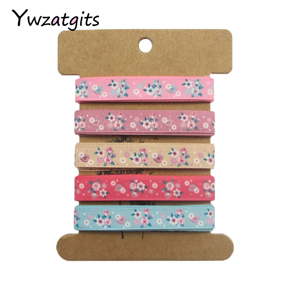 Ywzatgits 5 лет/Лот, 1y/цвет 3/" 10 мм многоцветная печать корсажная лента декоративные поделки аксессуары YR0401