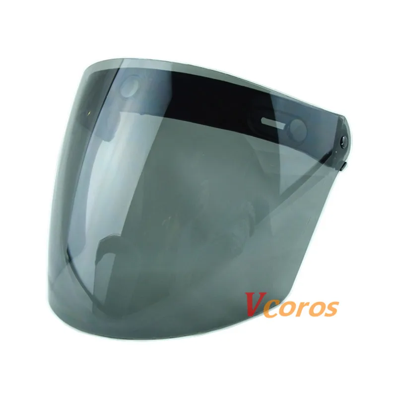 dark black lens 3-КНОПКИ Ретро Шлем Щит объектив capacete мотоцикл шлем с открытым лицом Винтаж летный шлем козырек - Цвет: dark black lens