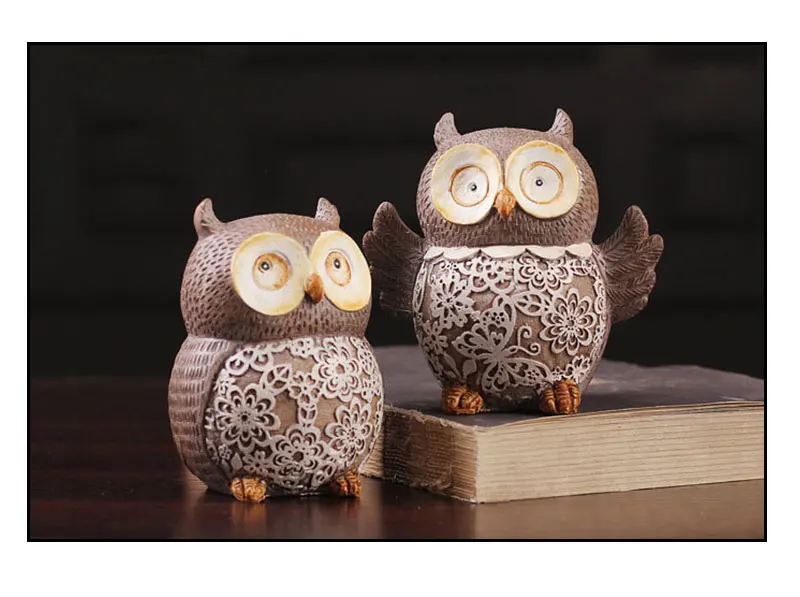 Креативный Американский джентльмен Сова миниатюрная смоляная настольная ручная работа украшения милая фигурка сова украшение дома аксессуары подарок