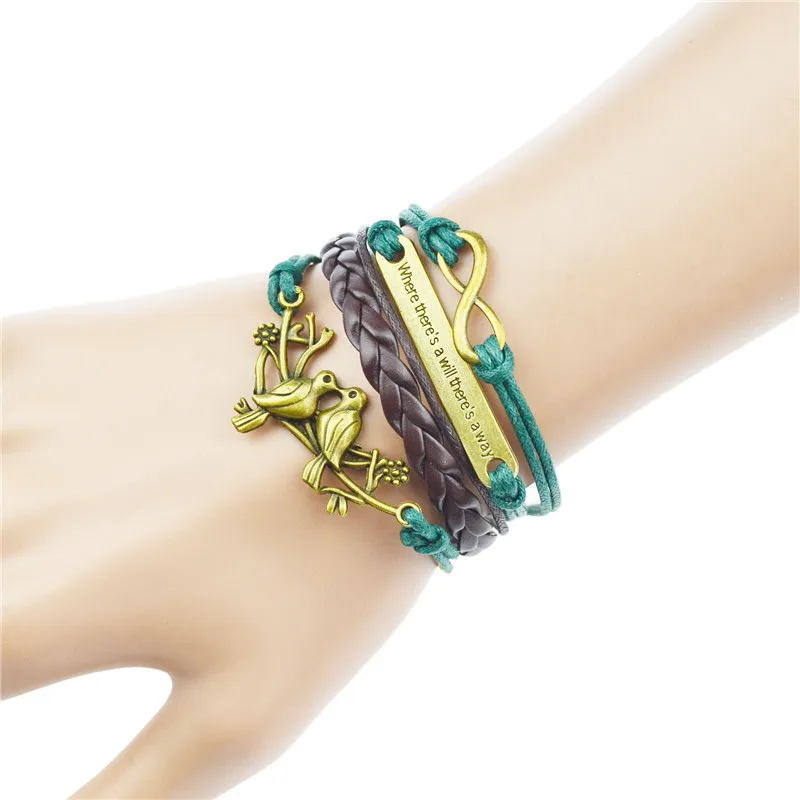 OBSEDE, кожаный браслет Braide, Модный женский браслет, браслет с бабочкой, посеребренный браслет с якорем, лучший подарок - Окраска металла: 3