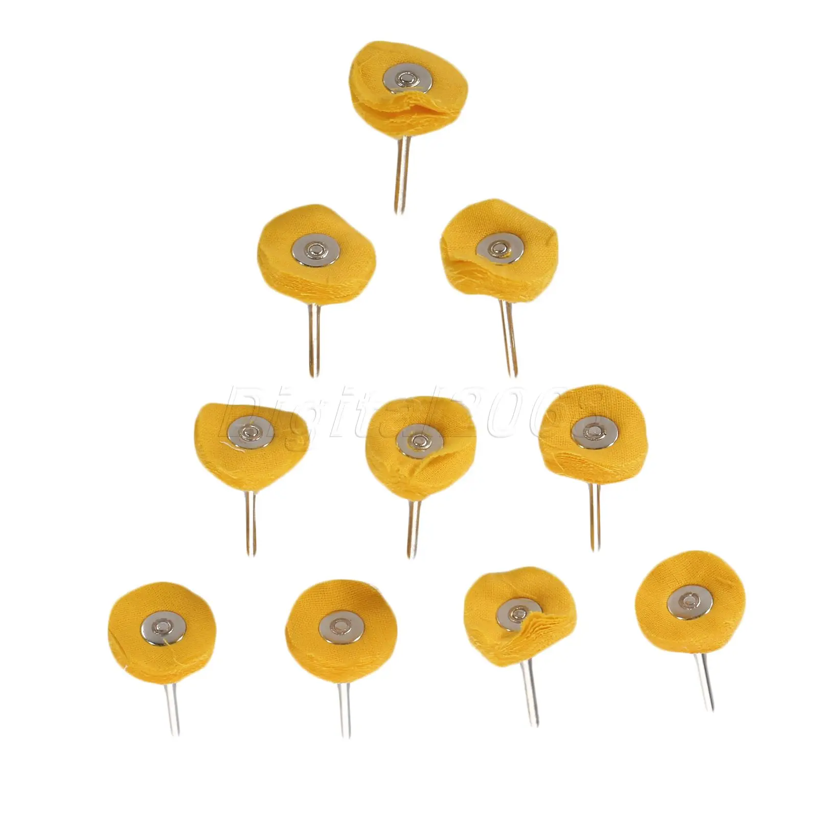 

10Pcs Polishing Buffing Cloth Round Yellow Wheel Dremel Fit for Rotary Tool Accessories 25*3mm Shank Materials
