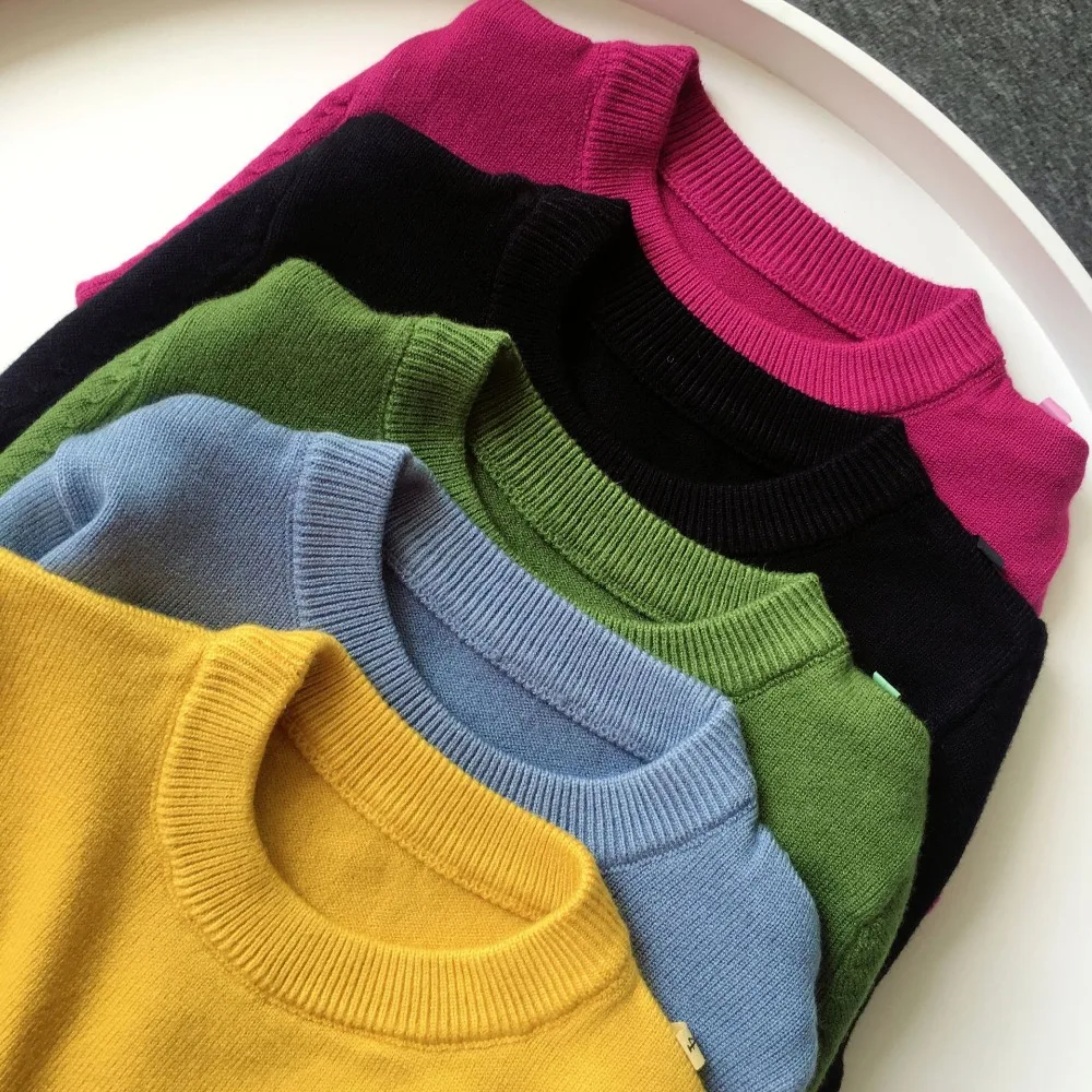 Осень зима 2018 детская одежда свитеры для девочек и мальчиков нательная рубашка