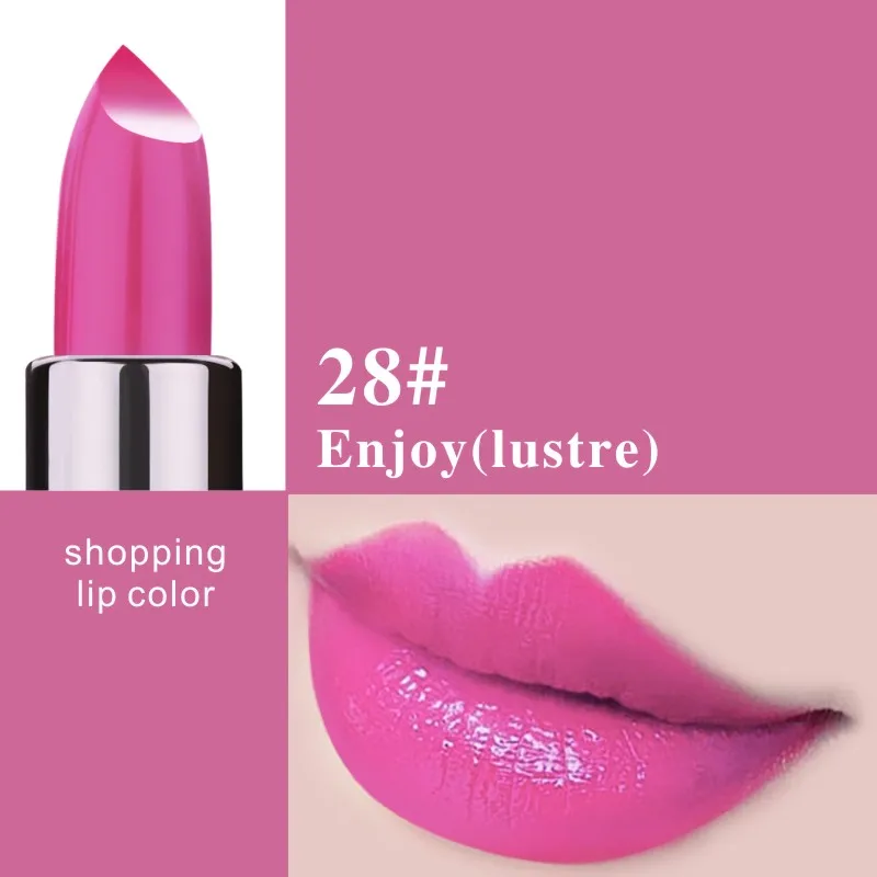 28 Lipstick HENLICS ясно Увлажняющий помада Batom влажный рисунок помада Долгое составляют помада - Цвет: 28 Lipstick
