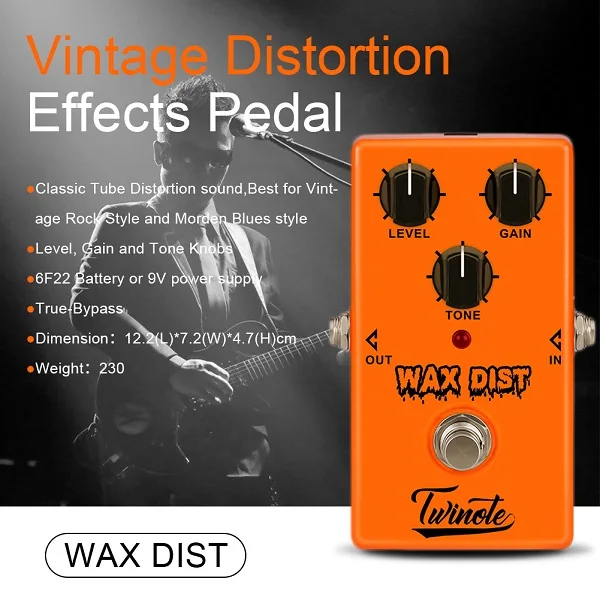 WAX DIST Электрогитара педаль эффектов Мини эффект овердрайв/искажения/классический/Fuzz/AMP Booster/Boogie Dist/BBD задержка аксессуары для гитары - Цвет: WAX DIST
