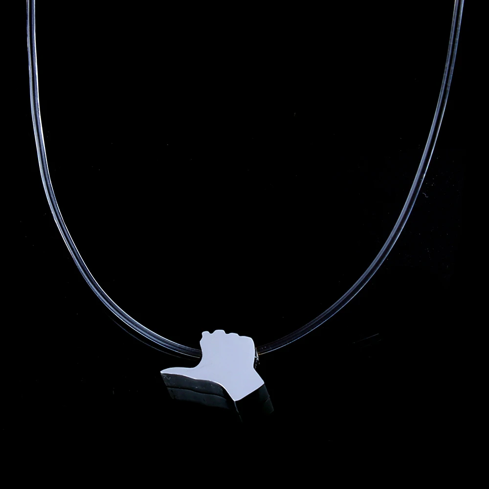 Type 15 stainless steel invisible chain necklace jewelry necklaces for women necklaces& pendants chocker neckless silver clover - Окраска металла: Type 15