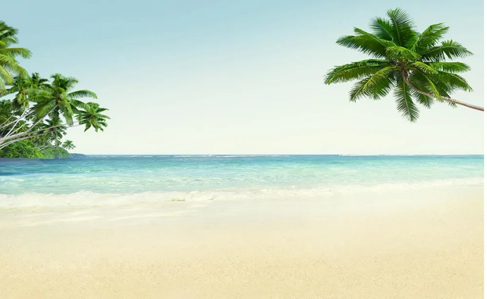 Лидер продаж 3d обои Эгейское пляжные кокосовой пальмой 3D настенные фрески