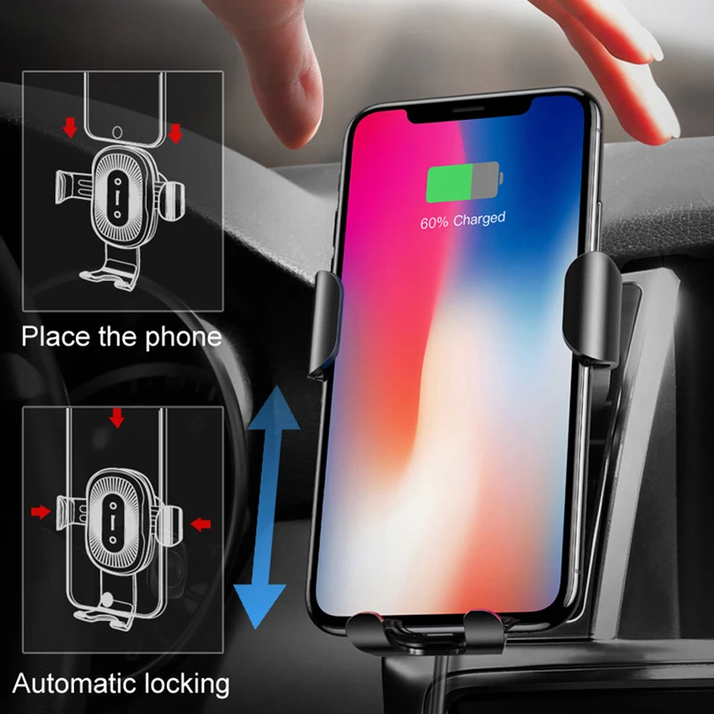 baseus fast wireless car charger air vent phone holder for iphone 13 12 11 pro xr x 8 8plus samsung s9 s8 s7 s6 huawei xiaomi free global shipping