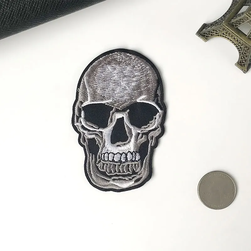 2 шт. Skullman аппликация конечное назначение вышитая нашивка, приклеиваемая утюгом на патчи для одежды DIY швейная ткань для рукоделия значок 100*100 мм
