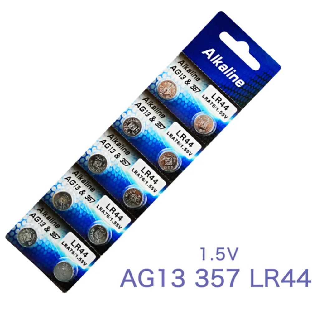 Новая модель 10 шт. AG13 LR44 357A S76E G13 Кнопка Батарея батареи 1,55 В для Красочные ночник будильник Применение