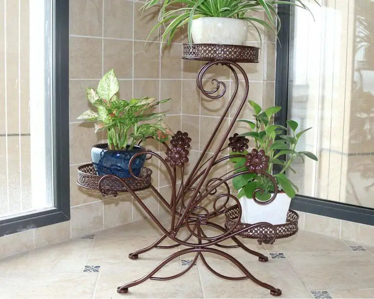 

Flower rack multi-storey indoor provincial space Tieyi balcony living room ceiling orchid green radish landing flower pot rack