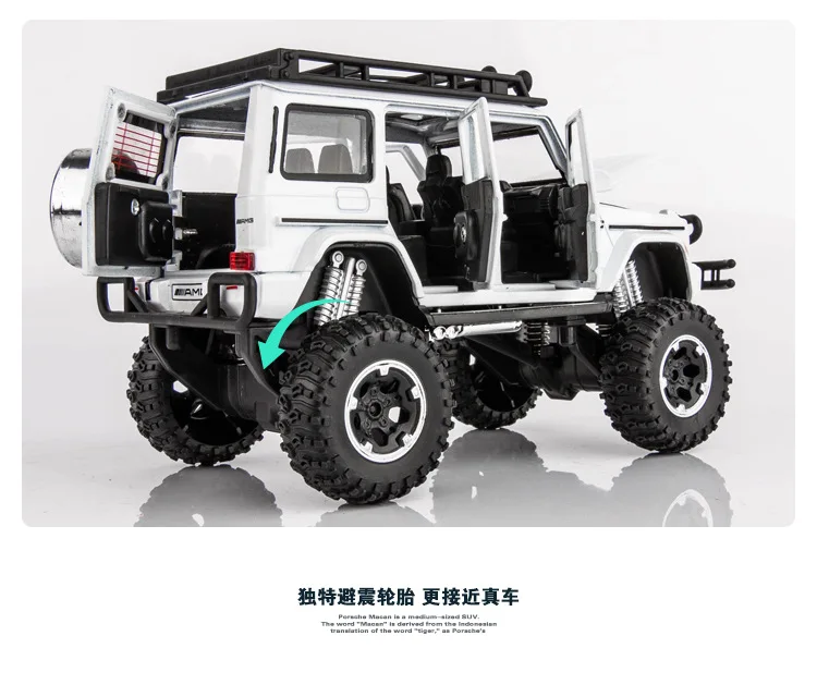 Имитация G63 Grand Wheel сплав Выкл-модель дорожного транспортного средства игрушка амортизация скольжения вытянуть назад освещение Звук детская игрушка