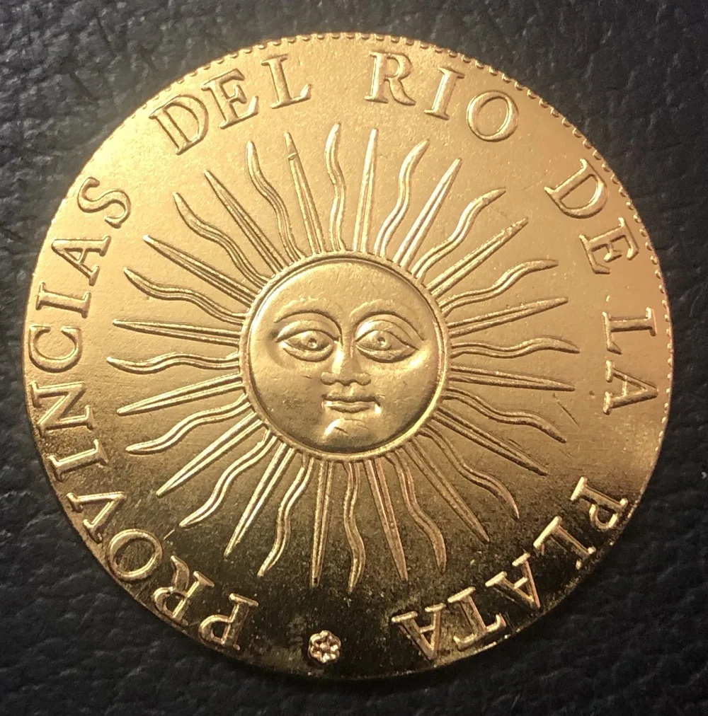 1835 La Rioja 8 дюймов Provincias del rio de la plata Gold Имитация монеты 35 мм