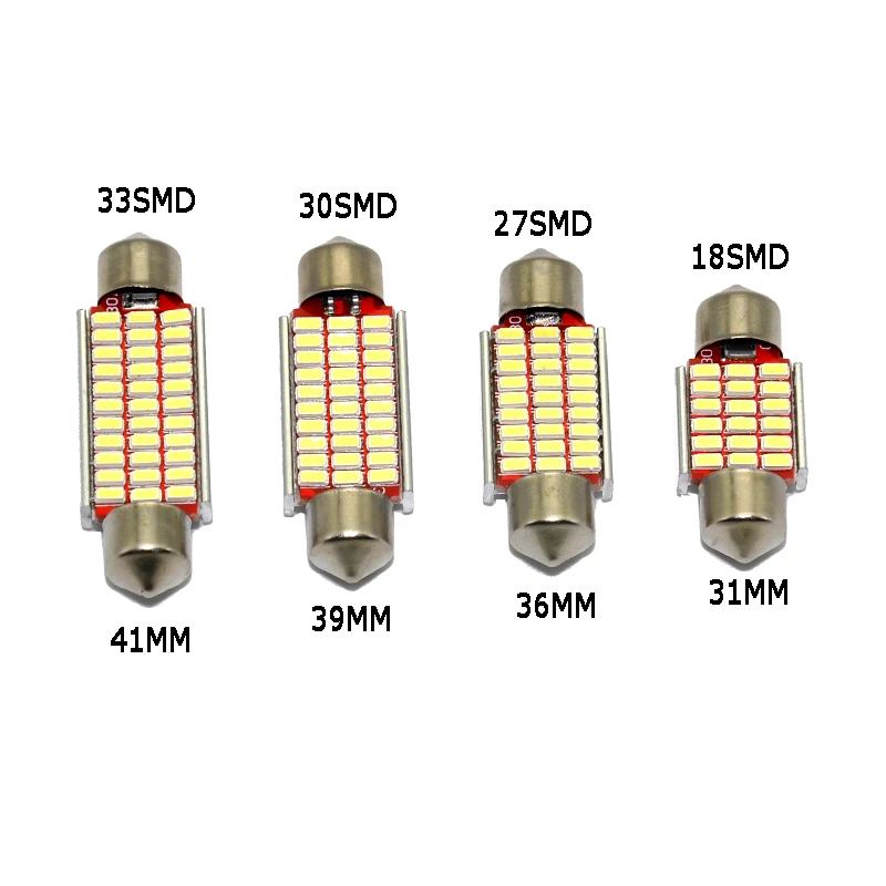 4PCS C5W Led 3014 Canbus Interior Lights 31mm 36mm 39mm 41mm Festoon Dome Lamps Reading Light DC12V | Автомобили и мотоциклы