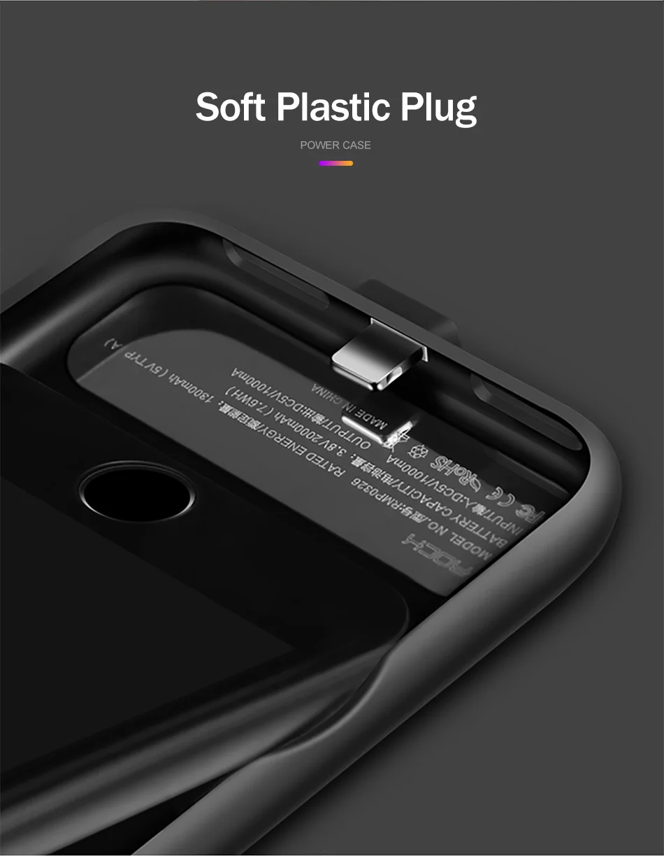 ROCK 3650 мАч чехол с зажимом для зарядки аккумулятора для iPhone 7 Plus 5,5 дюймов Чехол для зарядки телефона