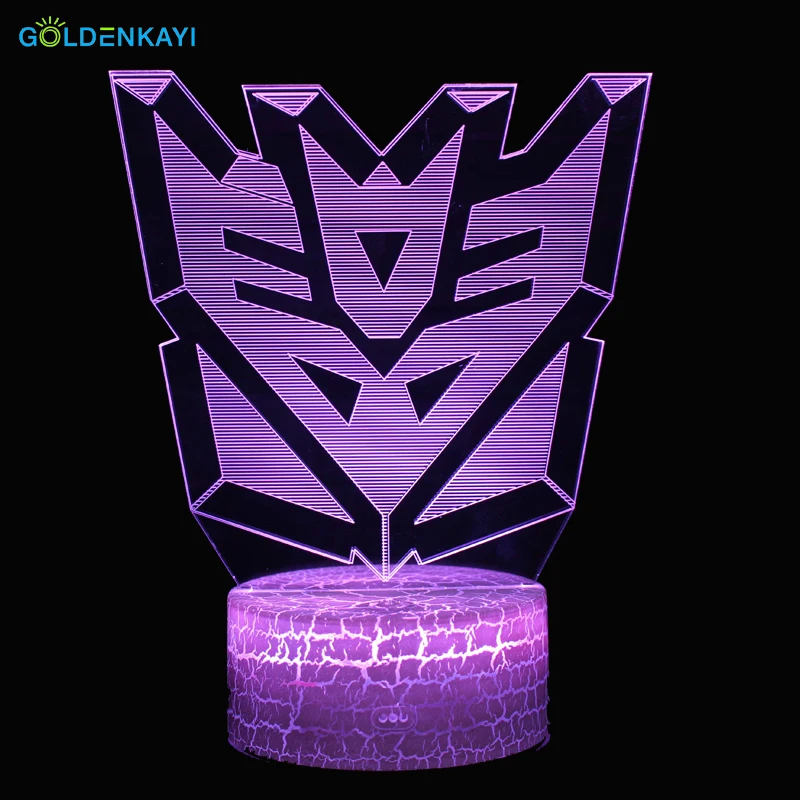 3D Decepticons Светодиодные ночные светильники атмосфера настольная лампа сенсорный
