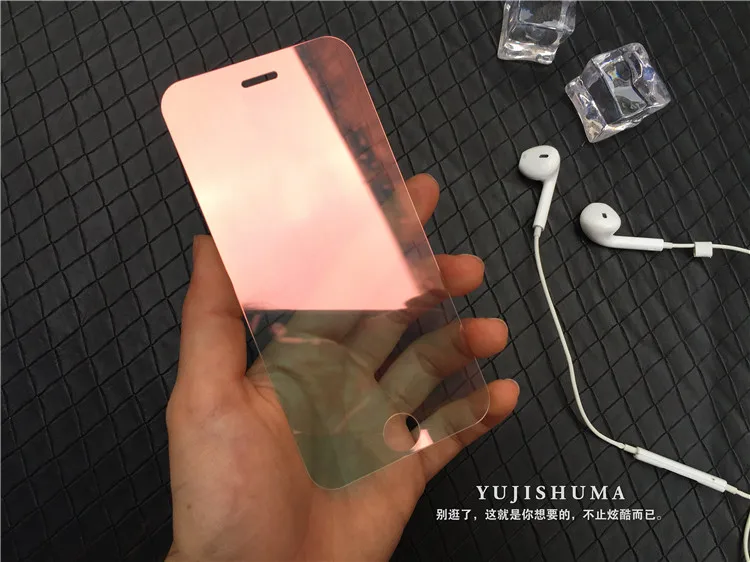 Красочная зеркальная защита экрана из закаленного стекла для iPhone 7 Plus 8 6 6S 5 5S SE 5C XS 11Pro полное покрытие 9H защитная пленка