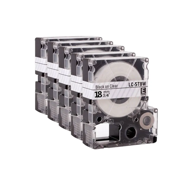 

5pcs of LC5WBN LC-5WBN/SS18KW label printing paper 18MM Black text on a white LC 5WBN for Epsn lable printer