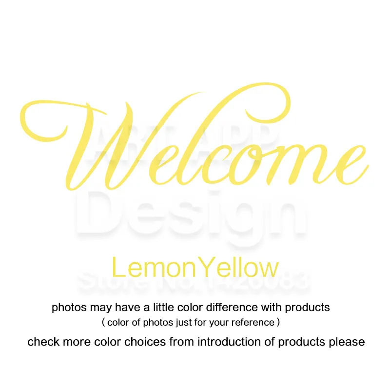 Lemon Yellow Художественный дизайн дешевые украшения двери виниловый приветственный стикер, стены, персонаж домашний Декор ПВХ наклейки слов для оконного зеркала в комнатах - Цвет: Lemon Yellow