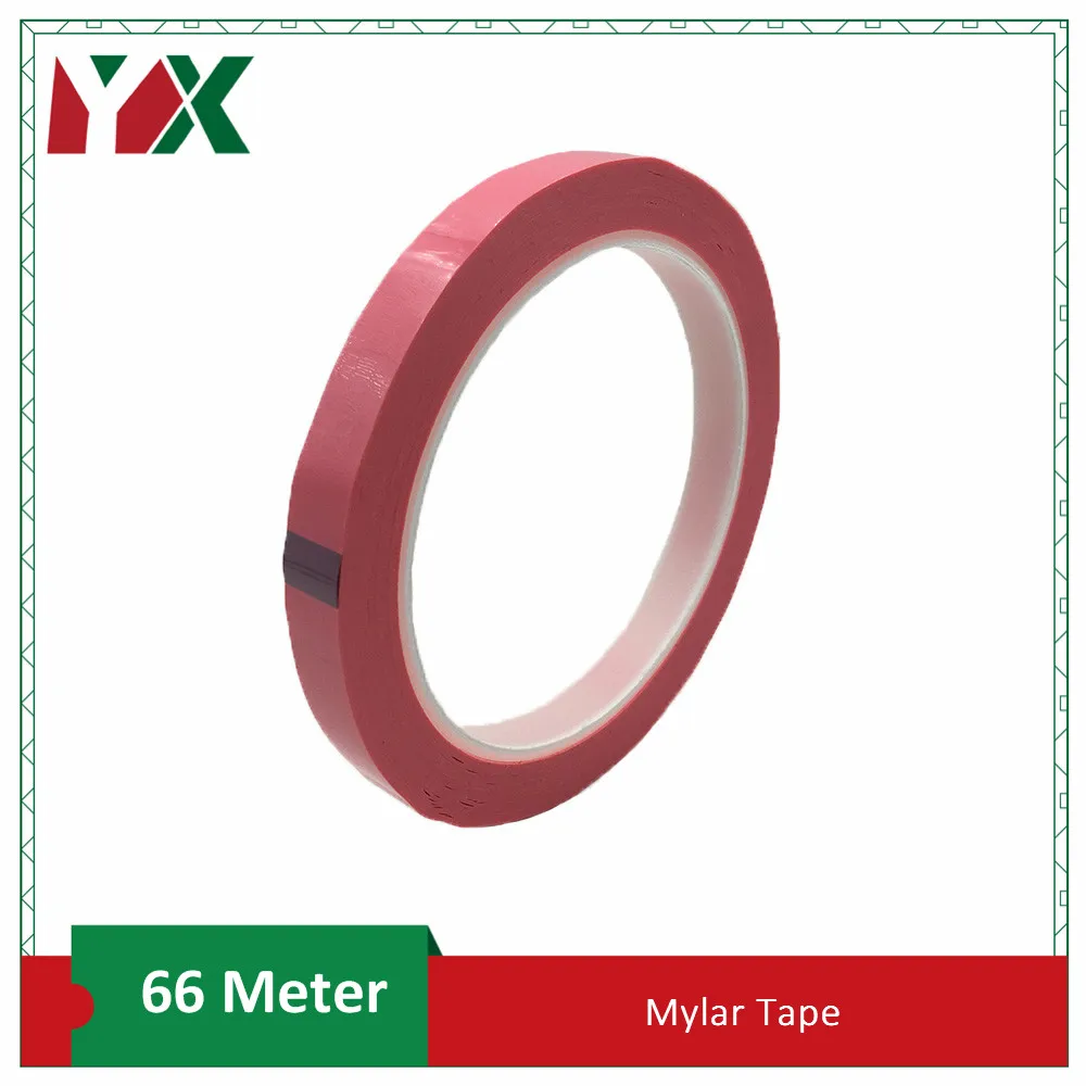 Pink YX лента Мара клейкая изоляция майларовая лента для трансформатора, мотора, конденсатора, обмотка на катушке, анти-пламя 10 цветов 66 метров/рулон - Цвет: Pink