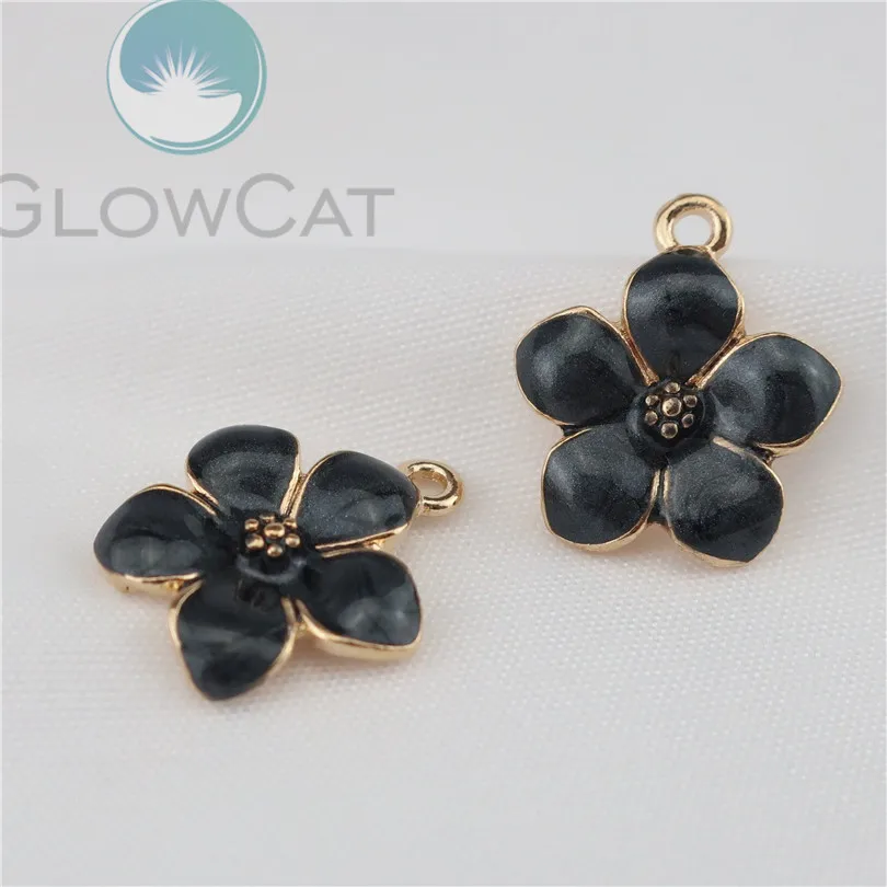 22725-1 5X KC Золотая эмаль капля масла многоцветный маленький цветок подвеска с лепестками DIY ожерелье аксессуары Изготовление 22725 - Окраска металла: 22725-1