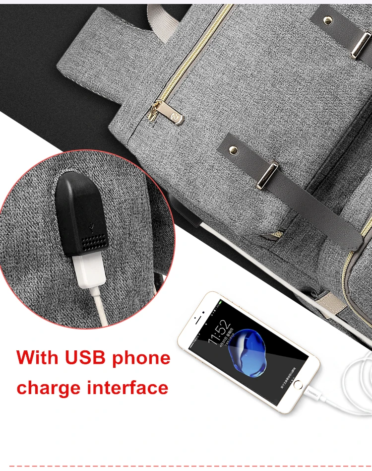 Модная сумка для подгузников, Usb интерфейс, большая емкость, рюкзак для мам, сумка для подгузников, водонепроницаемая сумка для детских колясок для мам
