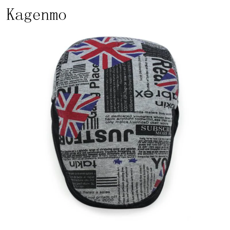 Kagenmo New Brand Berets Fashion Unint Kingdom Flag Retro Reminiscence Beret Summer Cool Shade Male Female Cap Hat