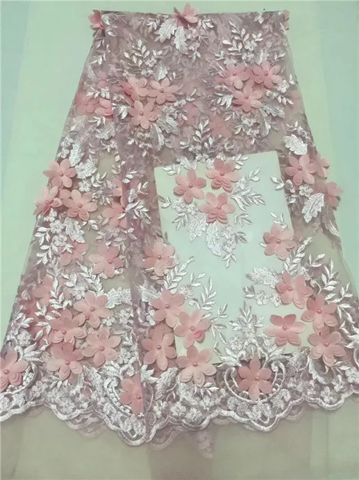 Блестящая кружевная ткань guangzhou bridal фатиновая 3D аппликация с бусинами chantilly в