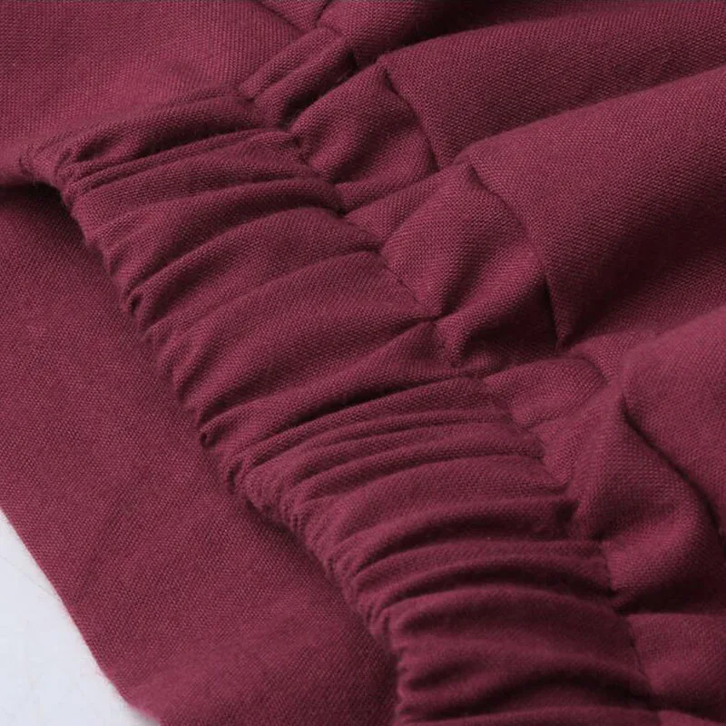 

2019 New Cotton Linen Soft Wide Leg Women Pants Elastic Waist Ankle-Length Solid Color Summer mother Loose Trouser withe pocket